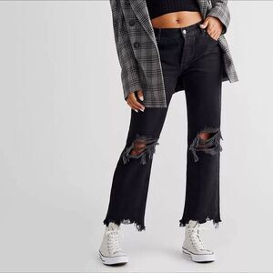 We The Free Maggie Straight Leg Distressed Jeans